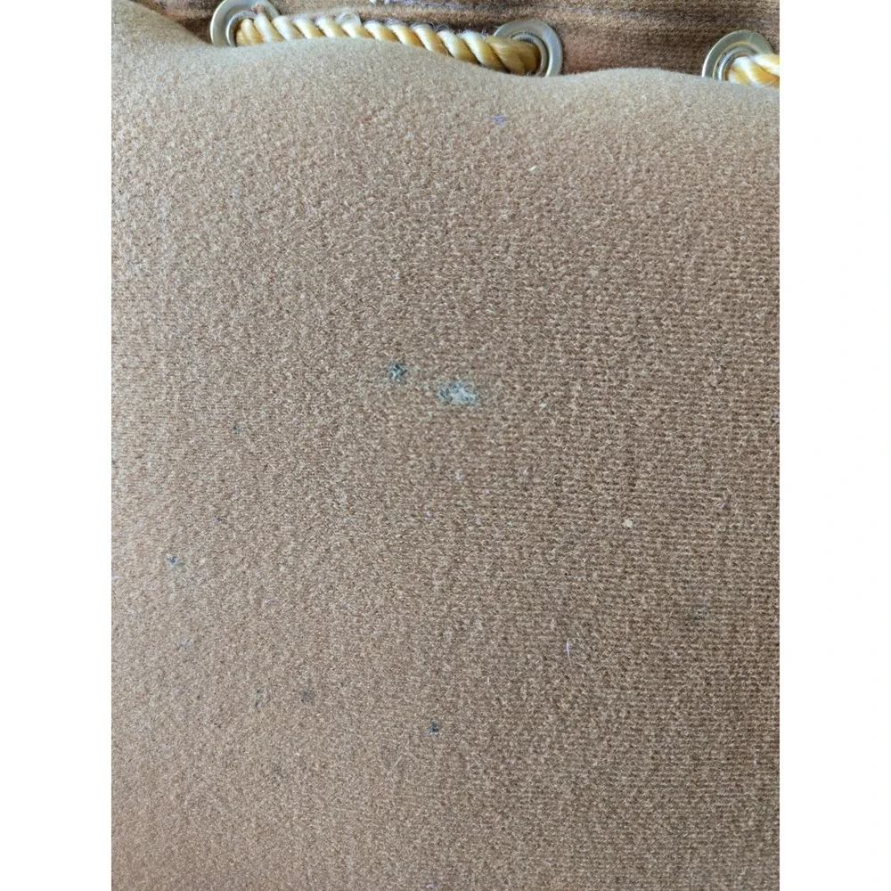 Vintage 1970s Faux Leather Chariot Lounge Cushion Rope‎ Lace Boho Decor UNIQUE